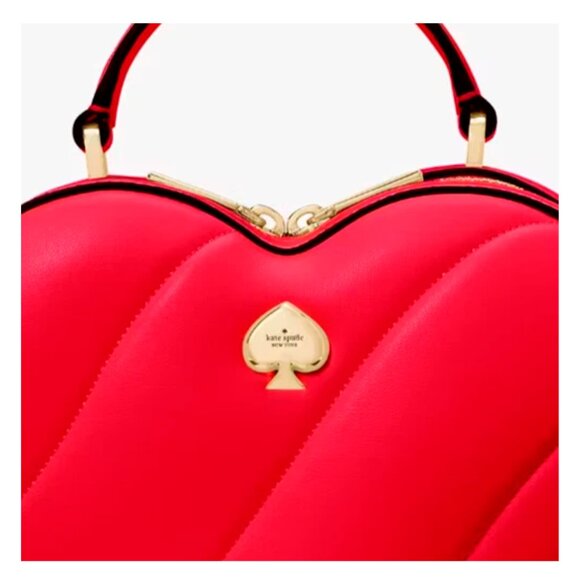 S Kate Spade Love Shack 3D Heart Crossbody Bag Red Leather KK191 Purse NWT $399 - Picture 5 of 7